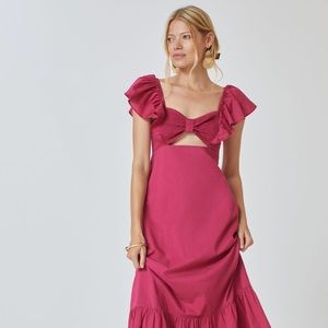 FARM Rio x Anthropologie Ruffle Midi Dress